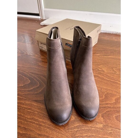 Clarks Women's Verona Step Fashion Boot Dark Taupe Leather NEW 11 W - Picture 7 of 9
